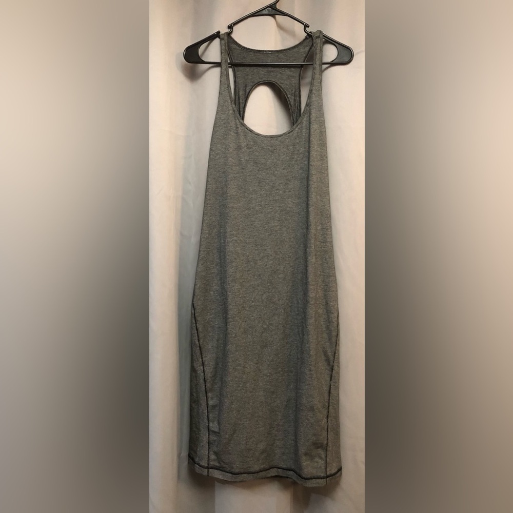 Lululemon Go for It Dress Charcoal  Grey Sz 14 Open Back